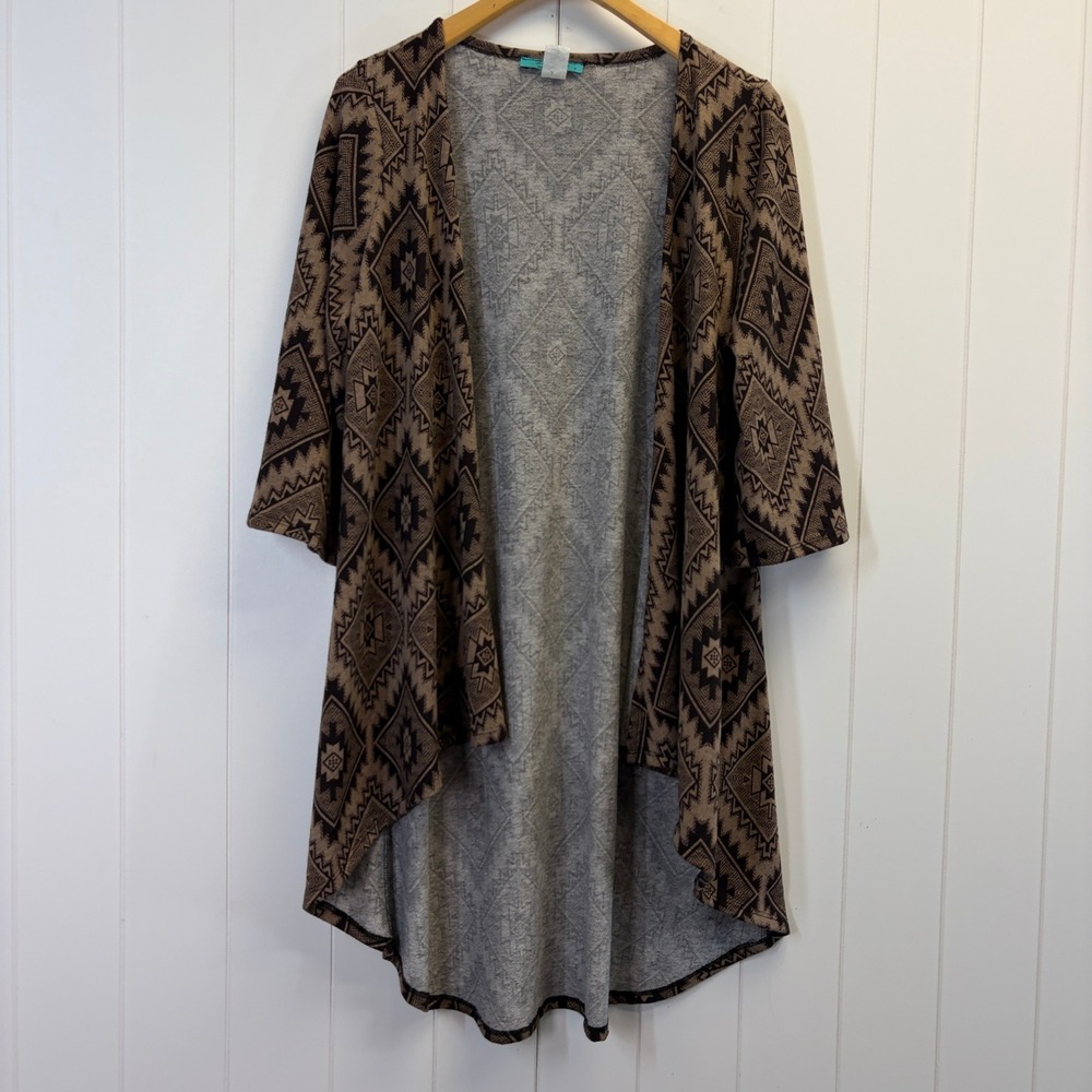 Turquoise Haven Y2K Boho Southwestern Cardigan Women Large Earthy Western USA